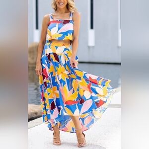 Mister Zimi Betsy Skirt & Top Set Tropical Blue Multicolor